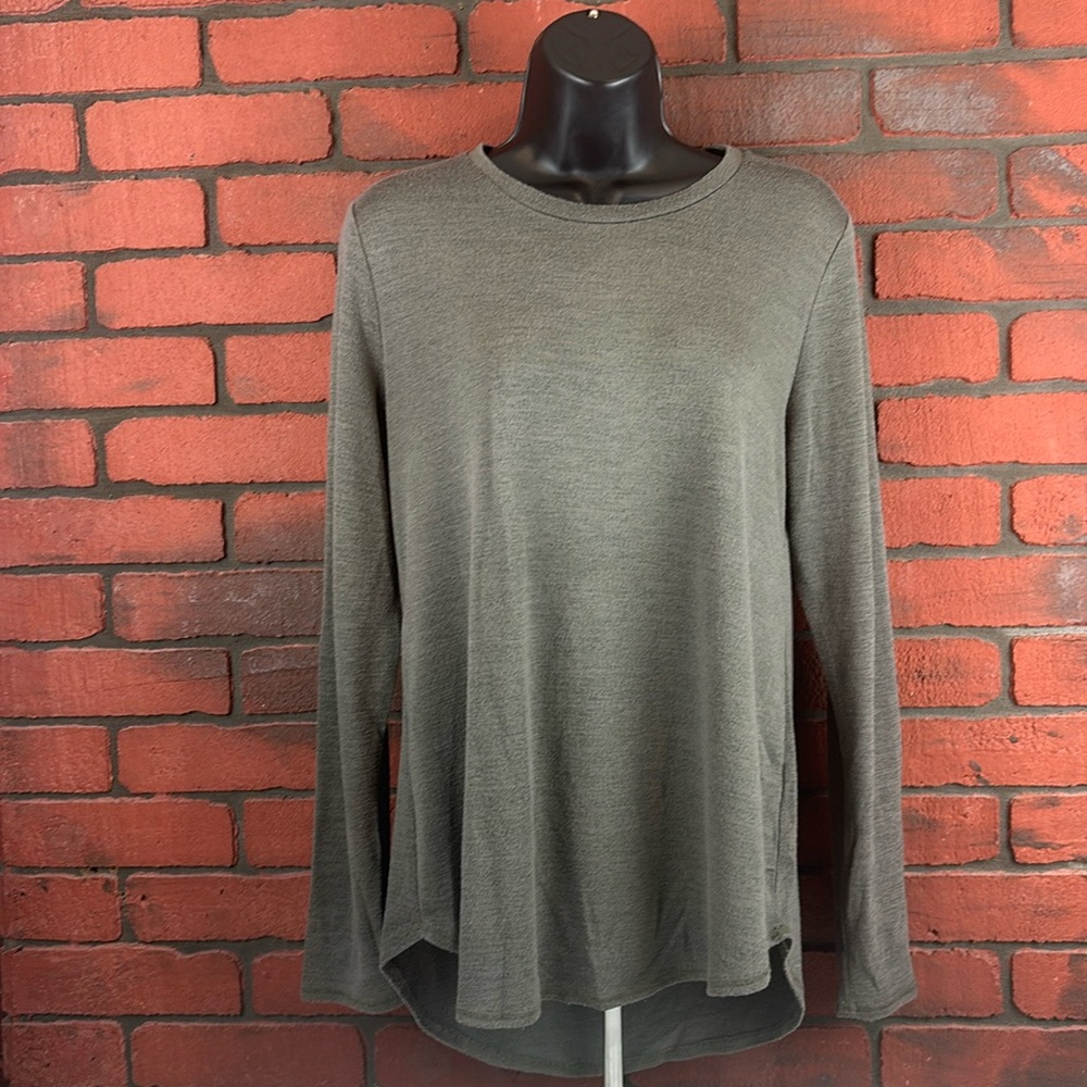 Tahari Shirt Womans Medium Olive Green